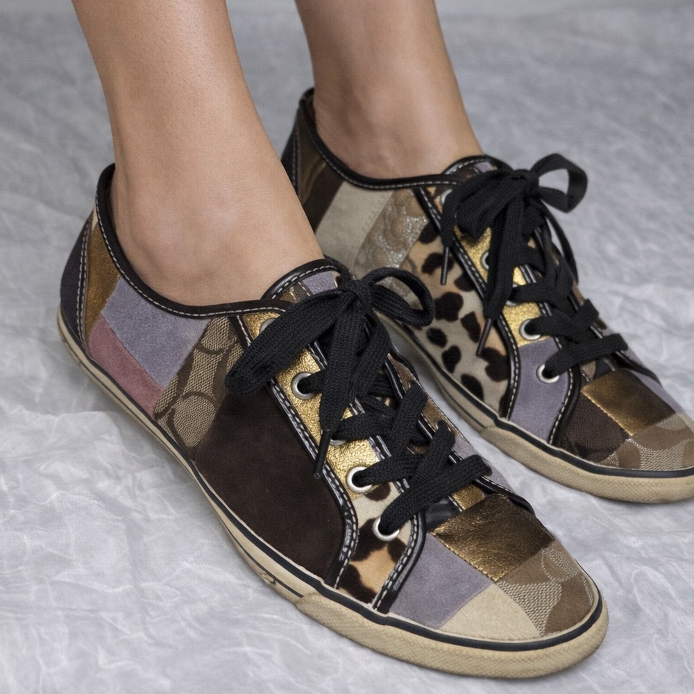 (Rare) Coach Purple Patchwork Sneakers